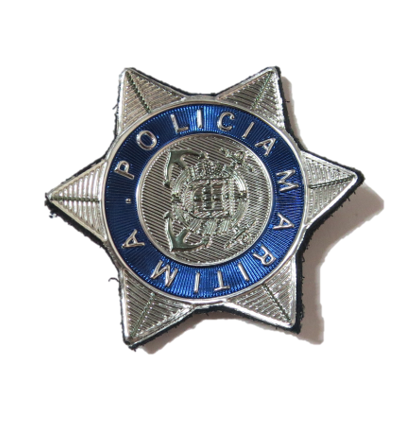 CRACHA ESTRELA PRATEADA DA POLÍCIA MARITIMA