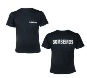 T-SHIRT BOMBEIROS MANGA CURTA 100% ALGODÃO
