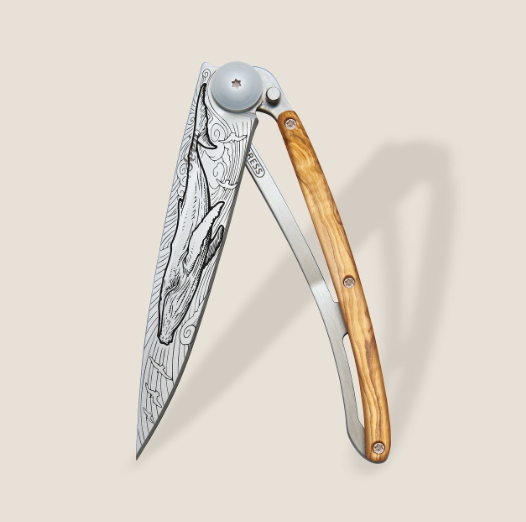 NAVALHA DEEJO, 37GR, WHALE, TITANIUM, MADEIRA OLIVEIRA