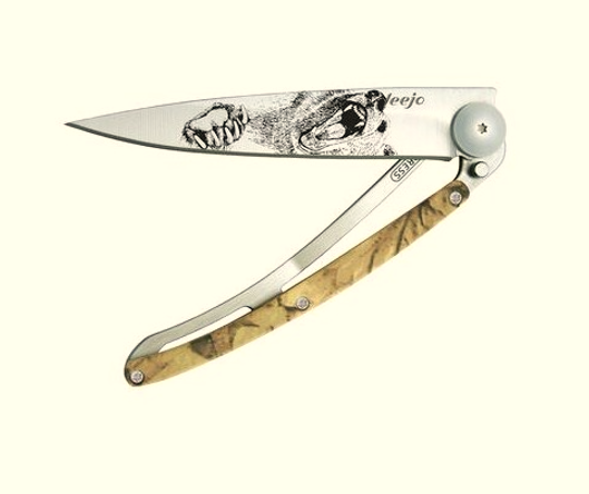 NAVALHA DEEJO, 37GR, GRIZZLY, TITANIUM, MADEIRA CAMO