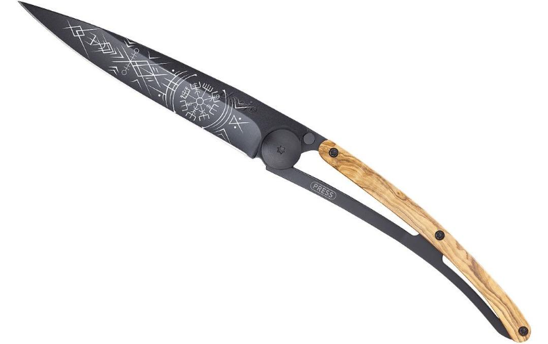 NAVALHA DEEJO, 37GR, VIKING VEGVISIR, BLACK, MADEIRA OLIVEIRA - Image 2