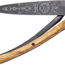 NAVALHA DEEJO, 37GR, VIKING VEGVISIR, BLACK, MADEIRA OLIVEIRA