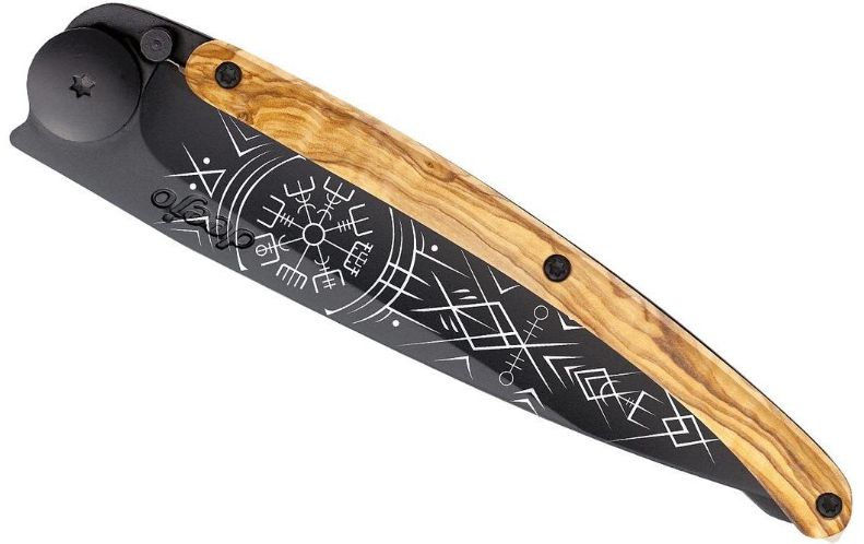 NAVALHA DEEJO, 37GR, VIKING VEGVISIR, BLACK, MADEIRA OLIVEIRA - Image 3