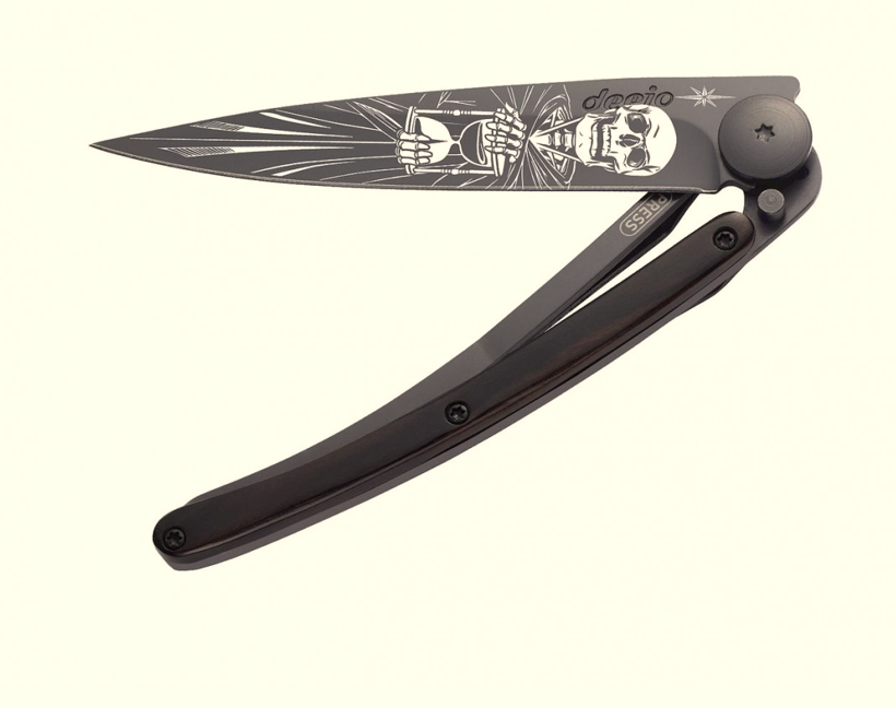 NAVALHA DEEJO, 37GR, IMMORTAL, BLACK, MADEIRA ÉBANO