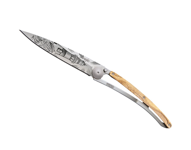 NAVALHA DEEJO, 37GR, LIGHTHOUSE, TITANIUM, MADEIRA OLIVEIRA - Image 2