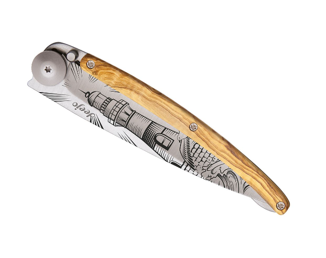 NAVALHA DEEJO, 37GR, LIGHTHOUSE, TITANIUM, MADEIRA OLIVEIRA - Image 3