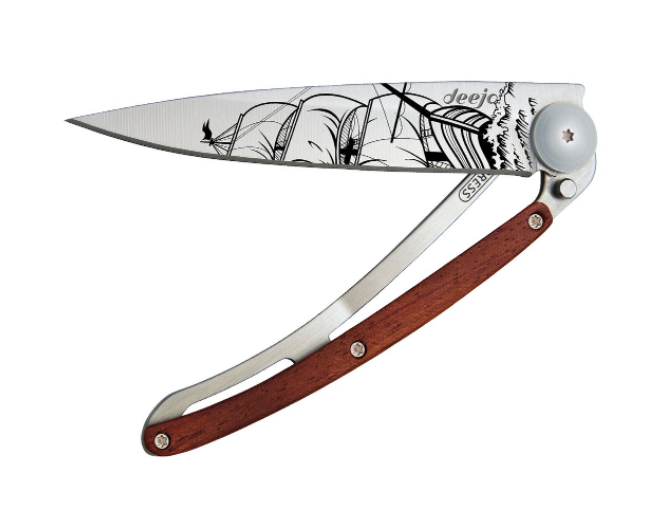 NAVALHA DEEJO, 37GR, CORSAIR, TITANIUM, MADEIRA CORAL