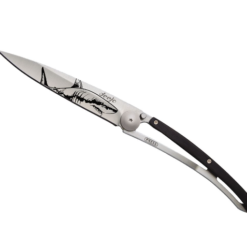 NAVALHA DEEJO, 37GR, SHARK, TITANIUM, MADEIRA ÉBANO