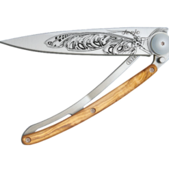 NAVALHA DEEJO, 37GR, BUTTERFLY, TITANIUM, MADEIRA OLIVEIRA