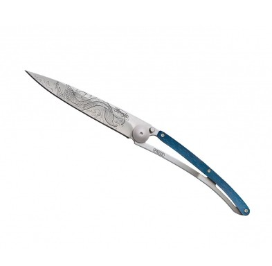 NAVALHA DEEJO, 37GR, FISH, TITANIUM, MADEIRA AZUL - Image 2