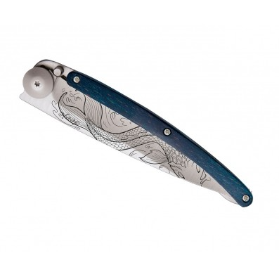 NAVALHA DEEJO, 37GR, FISH, TITANIUM, MADEIRA AZUL - Image 3