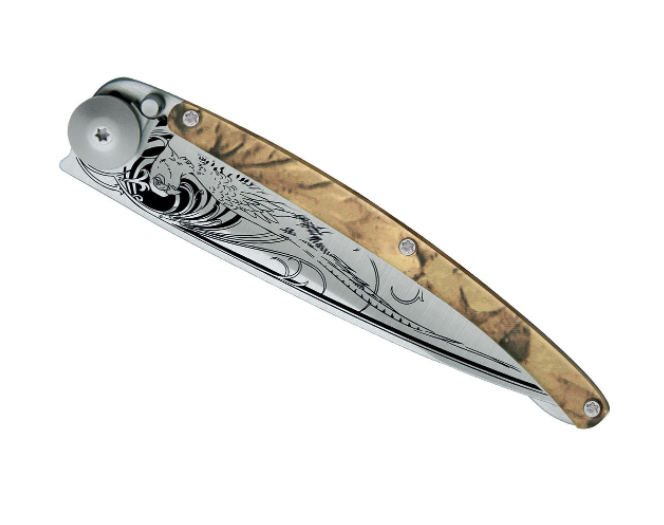 NAVALHA DEEJO, 37GR, PHEASANT, TITANIUM, MADEIRA CAMO - Image 3