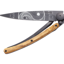 NAVALHA DEEJO, 37GR, YIN & YANG, BLACK, MADEIRA OLIVEIRA