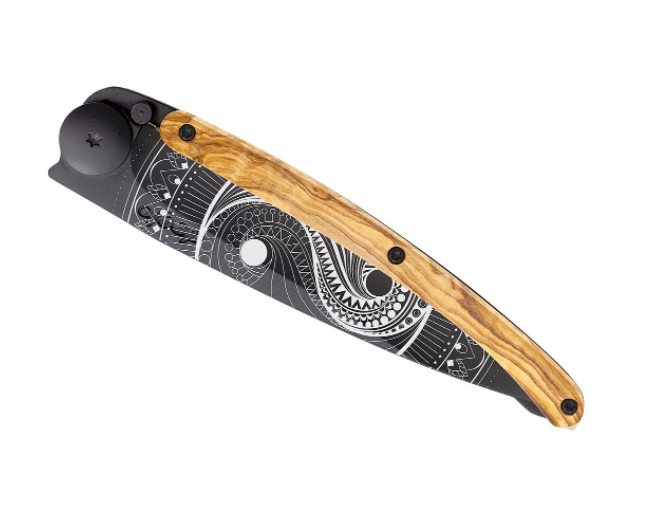 NAVALHA DEEJO, 37GR, YIN & YANG, BLACK, MADEIRA OLIVEIRA - Image 3