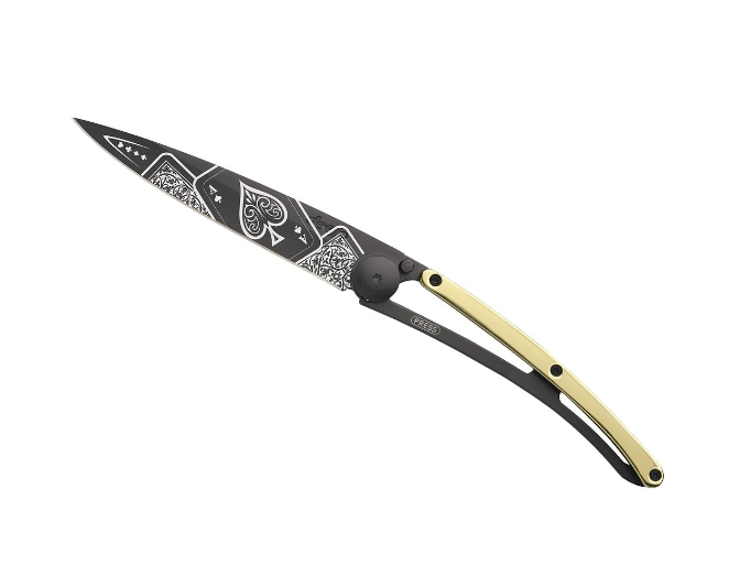NAVALHA DEEJO 37G, GOOD LUCK, BLACK, DOURADO - Image 2