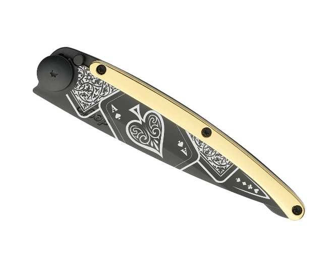 NAVALHA DEEJO 37G, GOOD LUCK, BLACK, DOURADO - Image 3