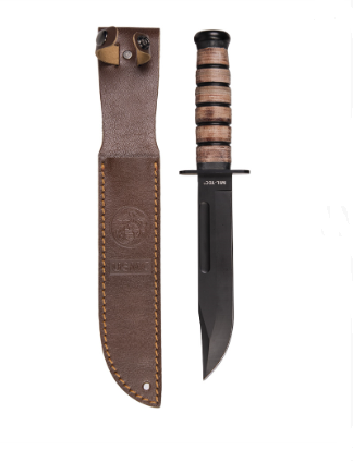FACA DE COMBATE USMC COM BAINHA DE COURO