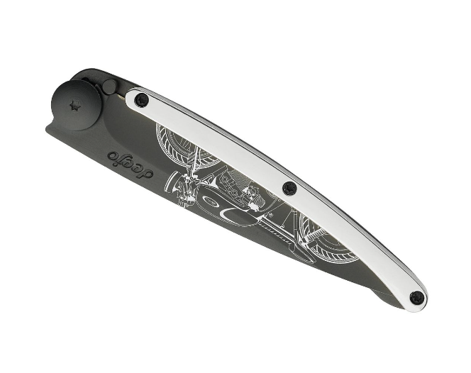NAVALHA DEEJO 37G, CAFÉ RACER, BLACK, PRATEADO - Image 3