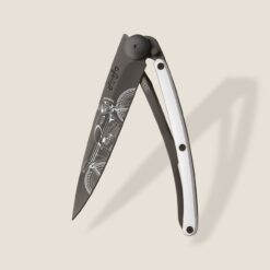 NAVALHA DEEJO 37G, CAFÉ RACER, BLACK, PRATEADO
