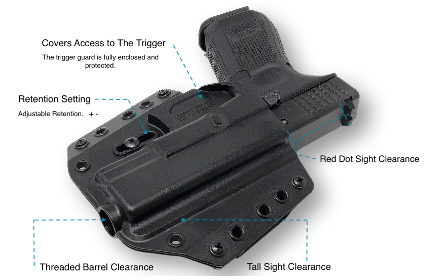 COLDRE DE OCULTAÇÃO OWB P/ GLOCK 19, 23, 32, 19X, 19MOS, 45 - Image 2